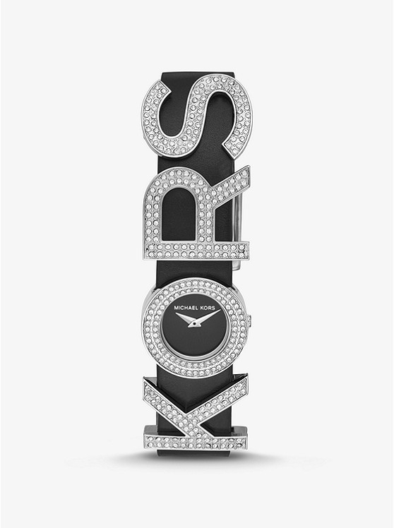 Каталог Pavé KORS-Embellished Leather Watch от магазина Michael Kors