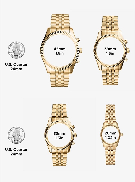 Каталог Pyper Gold-Tone Leather Watch от магазина Michael Kors
