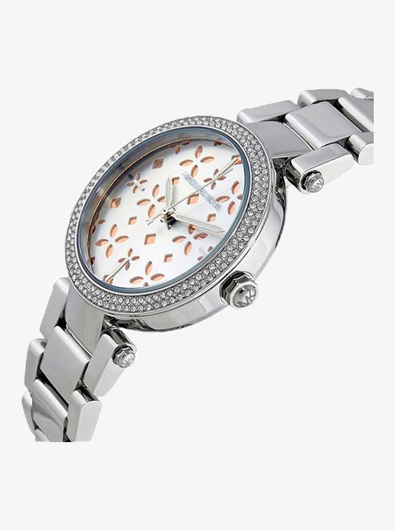 Каталог Mini Parker Floral Silver-Tone Watch от магазина Michael Kors
