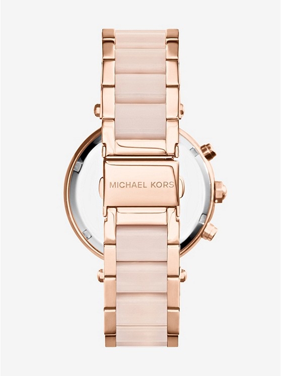 Каталог Parker Rose Gold-Tone Blush Acetate Watch от магазина Michael Kors