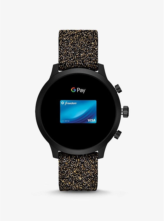 Каталог Michael Kors Access MKGO Black-Tone Embellished Silicone Smartwatch от магазина Michael Kors