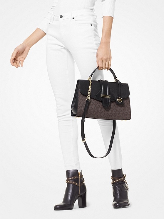 Каталог Bleecker кожаный рюкзак с логотипом среднего размера от магазина Michael Kors