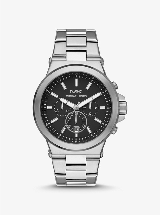 Каталог Oversized Dylan Silver-Tone Watch от магазина Michael Kors