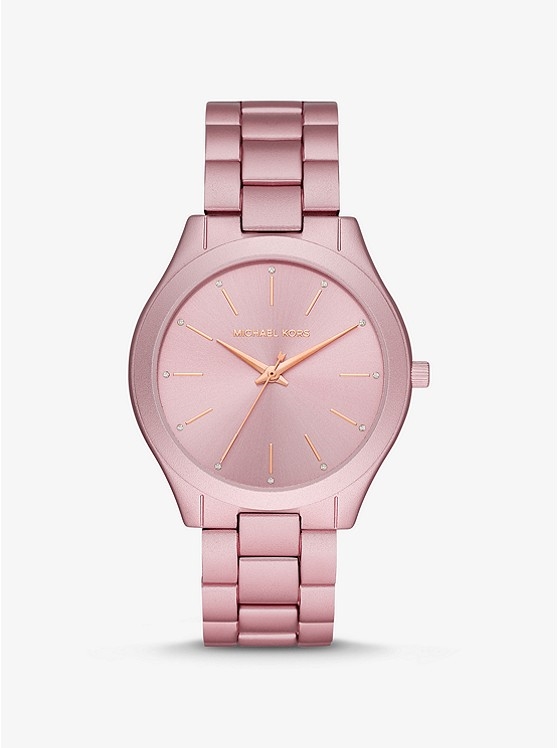 Каталог Oversized Slim Runway Pink-Tone Aluminum Watch от магазина Michael Kors