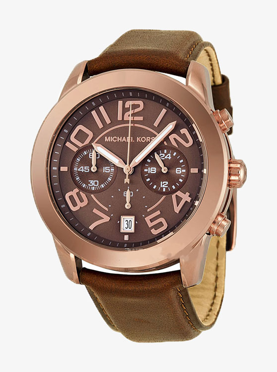 Каталог Mercer Gold-Rose-Brown-Tone Watch от магазина Michael Kors