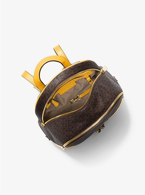 Каталог Rhea рюкзак с логотипом из зернистой кожи среднего размера от магазина Michael Kors