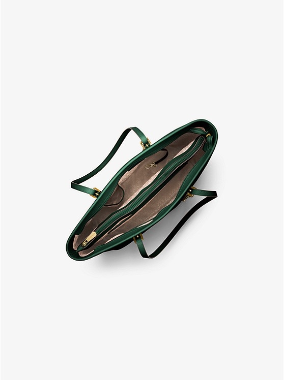 Каталог Jet Set  сумка-портфель на молнии из сафьяновой кожи среднего размера от магазина Michael Kors