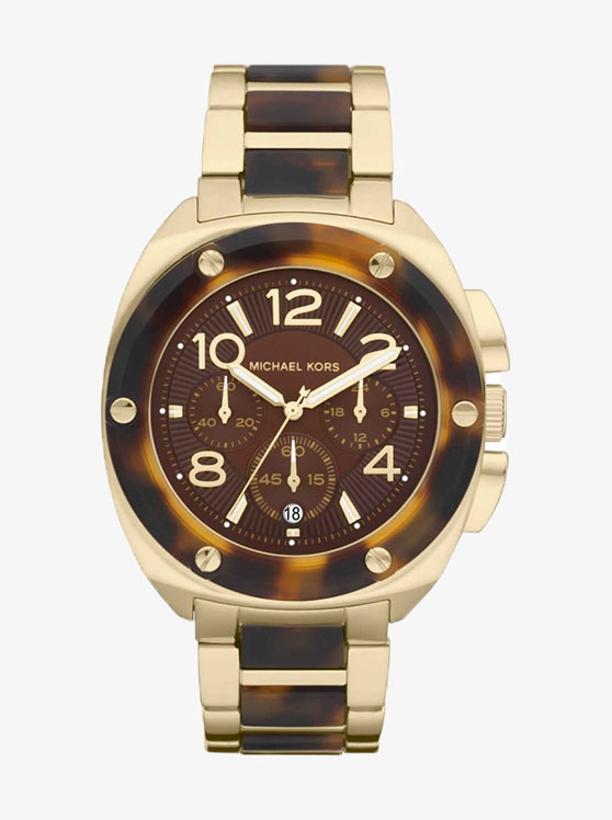 Каталог Tribeca Gold-Brown-Tone Watch от магазина Michael Kors