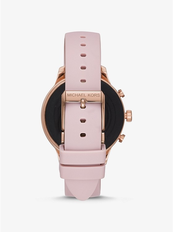 Каталог Runway Heart Rate Rose Gold-Tone and Silicone Smartwatch от магазина Michael Kors
