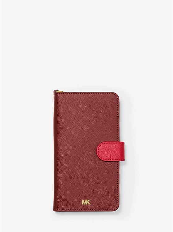 Каталог Двухцветный чехол с браслетом из сафьяновой кожи для iphone xs max от магазина Michael Kors