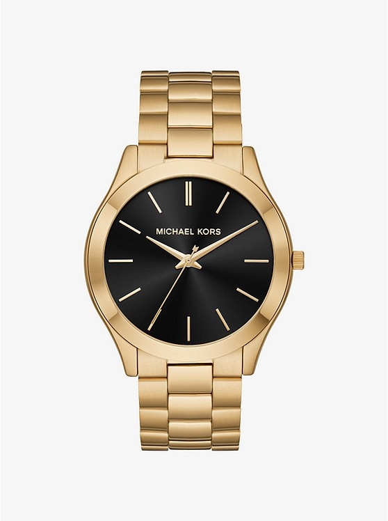 Каталог Oversized Slim Runway Gold-Tone Watch от магазина Michael Kors