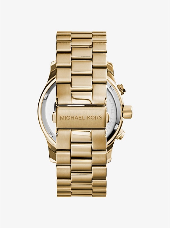 Каталог Oversized Runway Gold-Tone Stainless Steel Watch от магазина Michael Kors