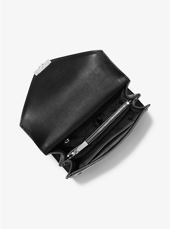 Каталог Whitney большая кожаная сумка через плечо с откидным верхом и блестками от магазина Michael Kors