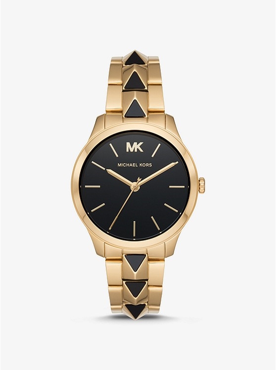 Каталог Runway Mercer Gold-Tone and Onyx Watch от магазина Michael Kors