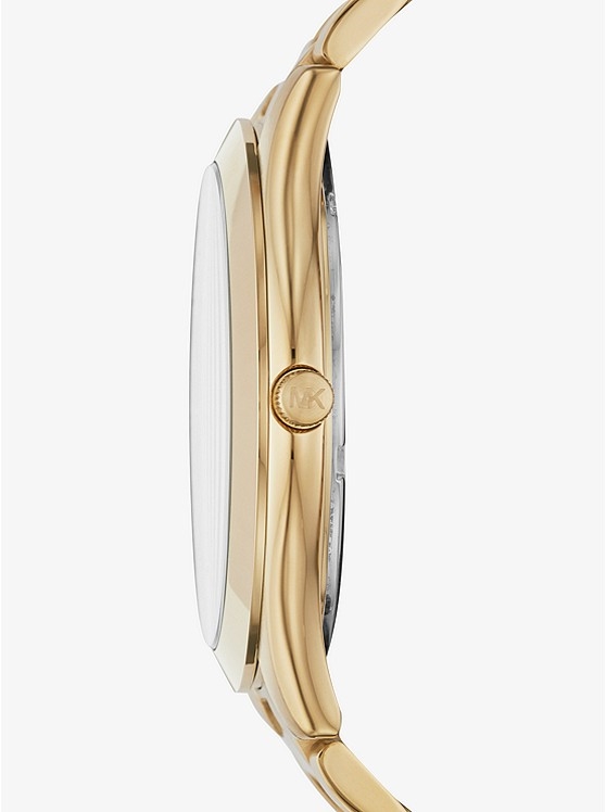 Каталог Oversized Slim Runway Gold-Tone Watch от магазина Michael Kors