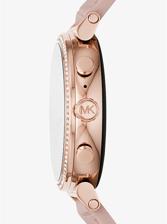Каталог Sofie Heart Rate Rose Gold-Tone and Embossed Silicone Smartwatch от магазина Michael Kors