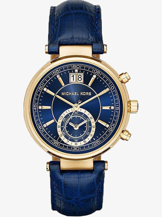 Каталог Sawyer Gold-Blue-Tone Watch от магазина Michael Kors