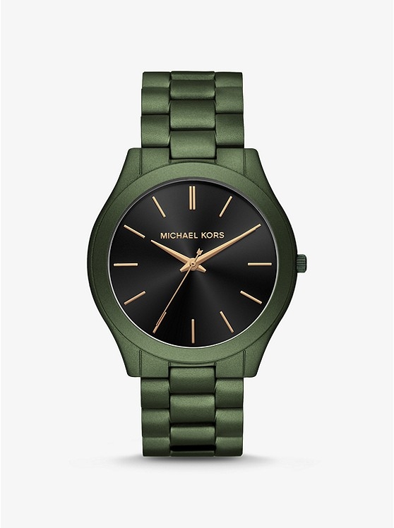 Каталог Oversized Slim Runway Olive-Tone Watch от магазина Michael Kors