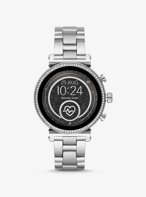 Каталог Sofie Heart Rate Silver-Tone Smartwatch от магазина Michael Kors