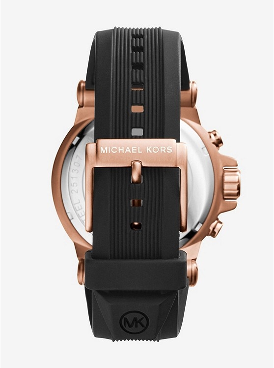 Каталог Oversized Dylan Rose Gold-Tone and Silicone Watch от магазина Michael Kors