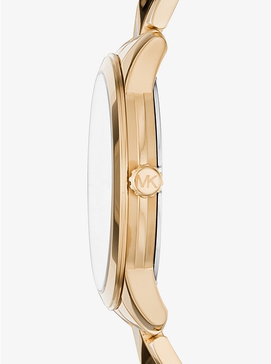 Каталог Petite Runway Mercer Pavé Gold-Tone and Turquoise Watch от магазина Michael Kors