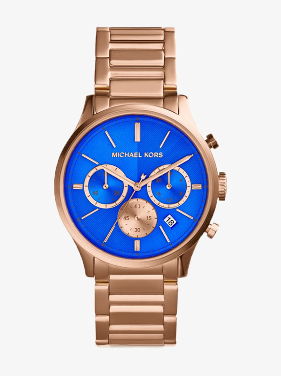 Каталог Bailey Gold-Rose-Blue-Tone Watch от магазина Michael Kors