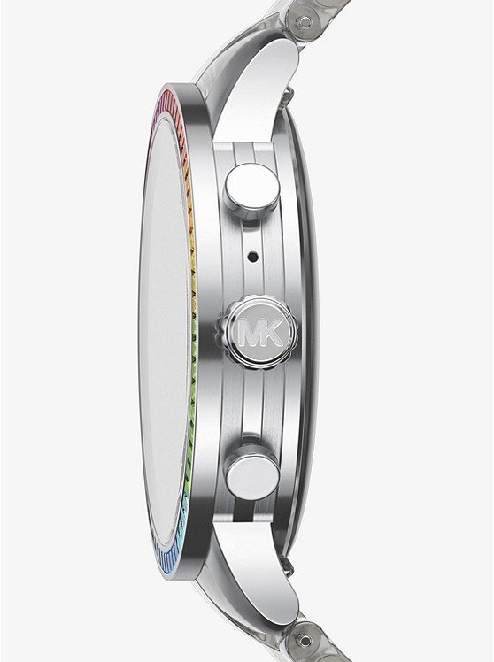 Каталог Runway Heart Rate Acetate and Rainbow Pavé Smartwatch от магазина Michael Kors