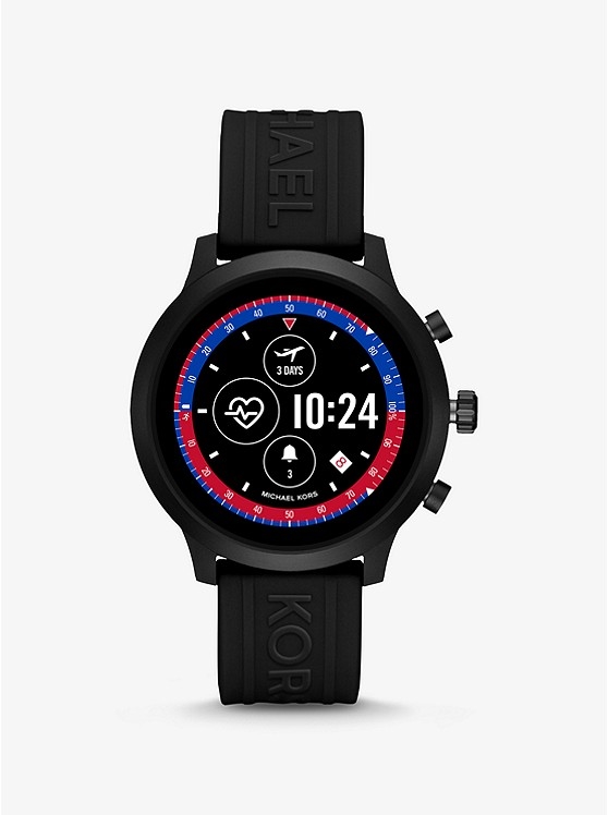 Каталог Michael Kors Access MKGO Black-Tone and Silicone Smartwatch от магазина Michael Kors