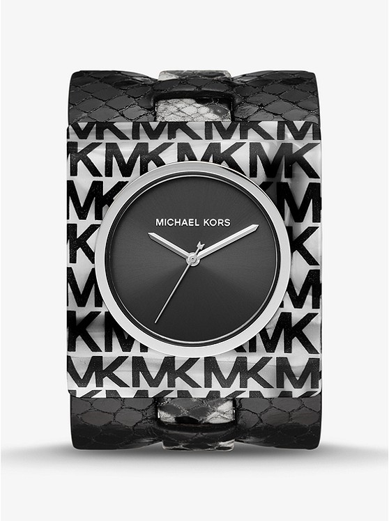 Каталог Willa Python-Embossed Leather and Logo Acetate Watch от магазина Michael Kors