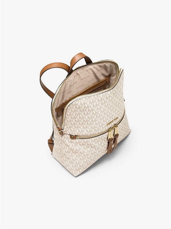 Каталог Rhea тонкий кожаный рюкзак среднего размера с логотипом от магазина Michael Kors
