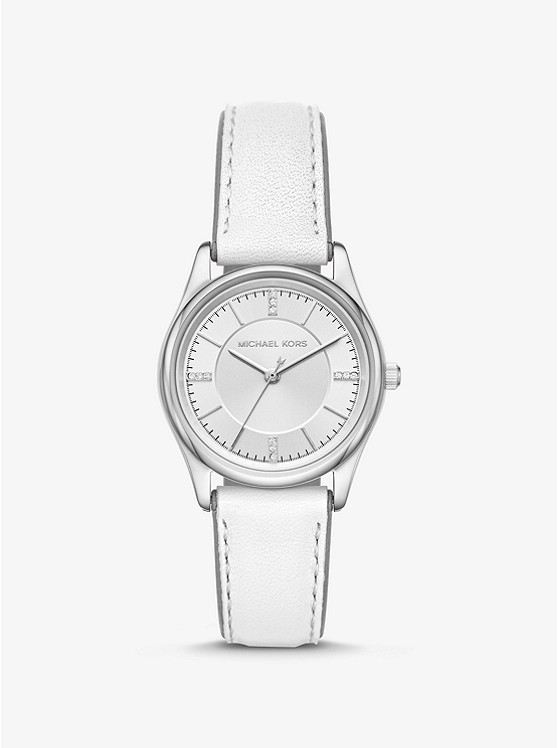 Каталог Colette Silver-Tone and Leather Watch от магазина Michael Kors