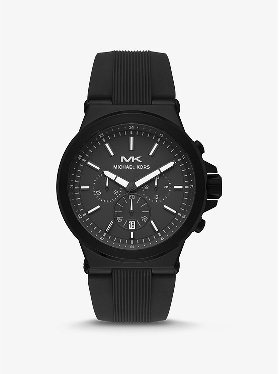 Каталог Oversized Dylan Black-Tone and Silicone Watch от магазина Michael Kors