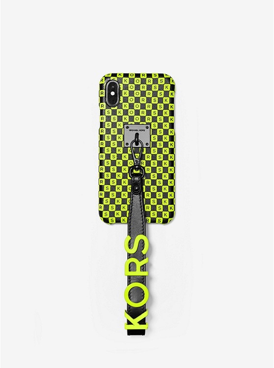Каталог Neon checkerboard кожаный чехол c  браслетом и логотипом для iphone  x / xs от магазина Michael Kors