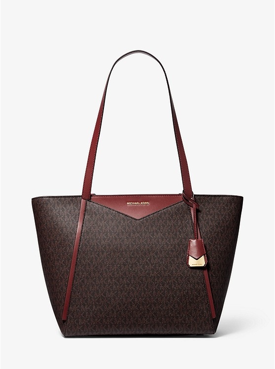 Каталог Whitney большая кожаная сумка с логотипом от магазина Michael Kors