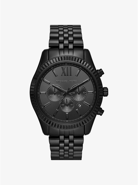 Каталог Oversized Lexington Black-Tone Watch от магазина Michael Kors