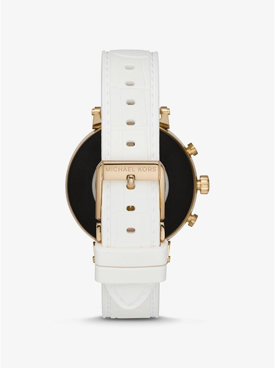 Каталог Sofie Heart Rate Gold-Tone and Embossed Silicone Smartwatch от магазина Michael Kors