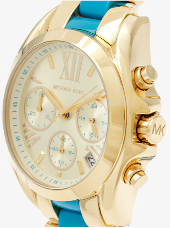 Каталог Bradshaw Mini Gold-Blue-Tone Watch от магазина Michael Kors