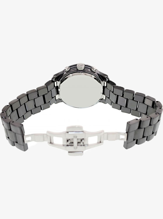 Каталог Ceramic Runway Black-Silver-Tone Watch от магазина Michael Kors