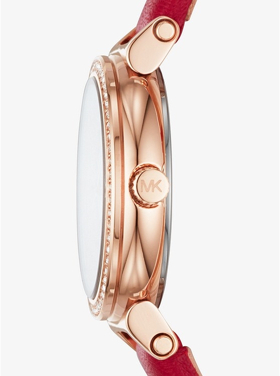 Каталог Petite Sofie Leather and Rose Gold-Tone Watch от магазина Michael Kors
