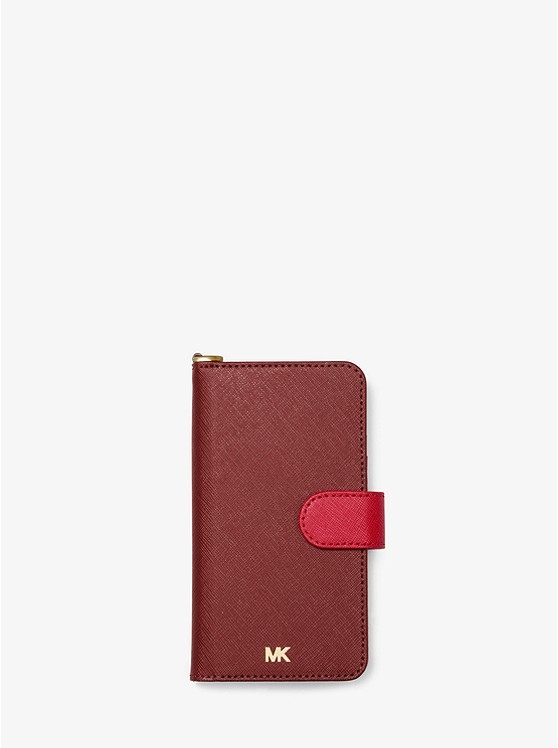 Каталог Двухцветный чехол с браслетом  из сафьяновой кожи для iphone x / xs от магазина Michael Kors